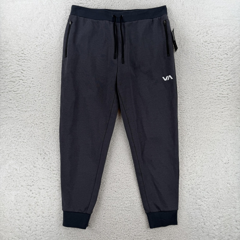RVCA Mens 2XL Gray Tech Fleece Jogger Sweatpants Zip Pockets AVYNP00130 NWT